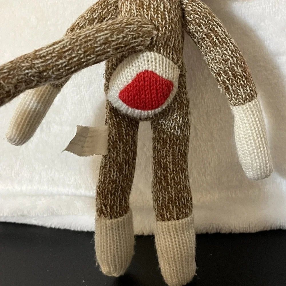 SOCK MONKEY Plush Small Stuffed Animal Toy w/ Safari Hat Cardinal Ind. 7.5